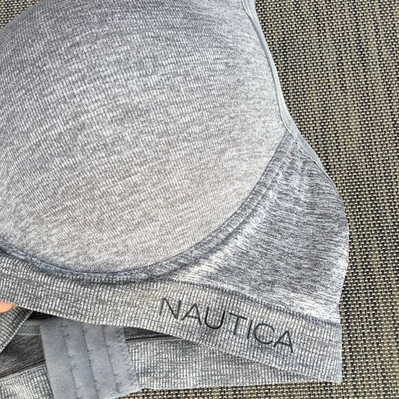 Nautica Intimates Tshirt Bra Size 42D Heather Gray Padded Underwire Adjustable - Picture 3 of 7